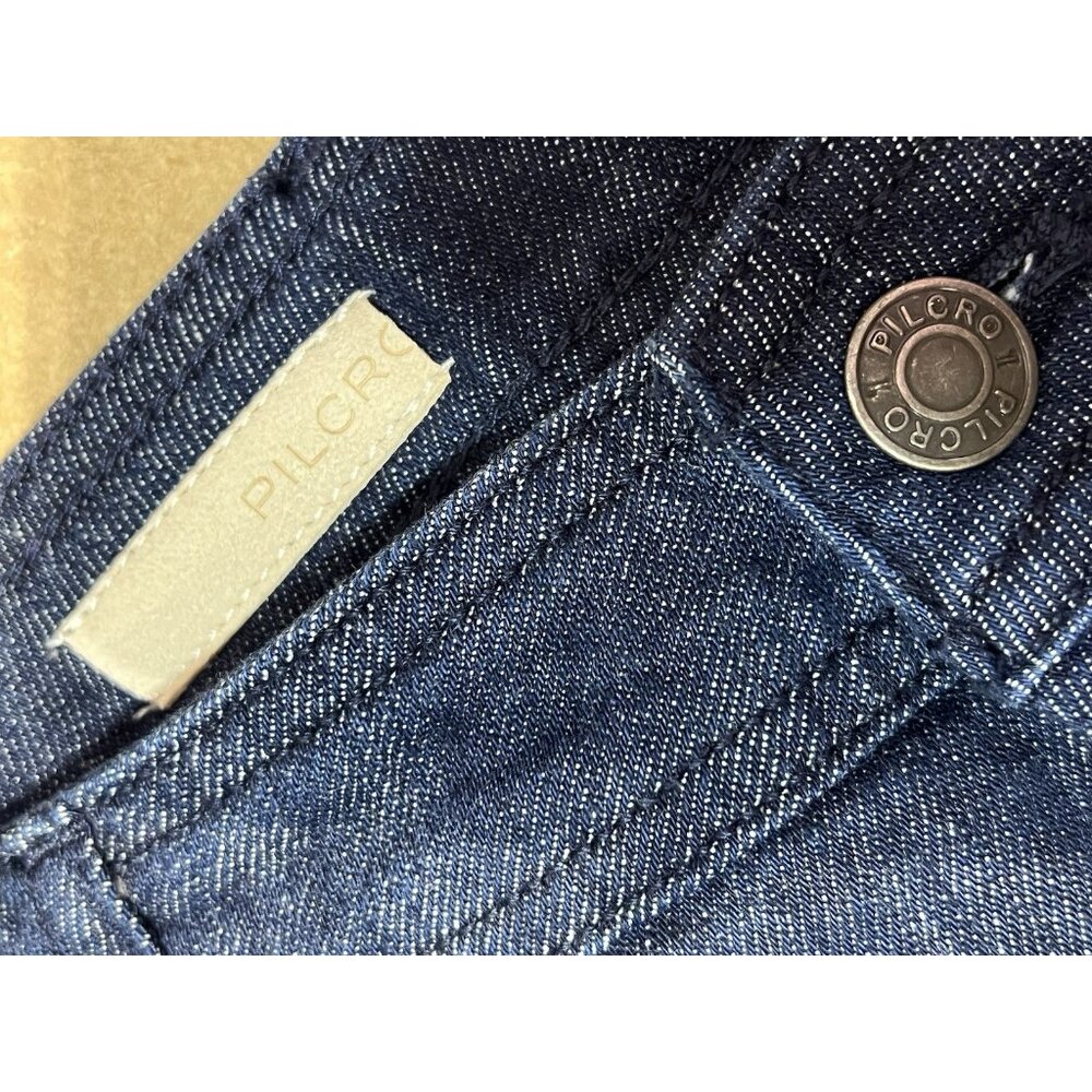 pilcro anthropologie size 27 denim cargo jeans Wide Leg blue Zipper - Picture 8 of 12